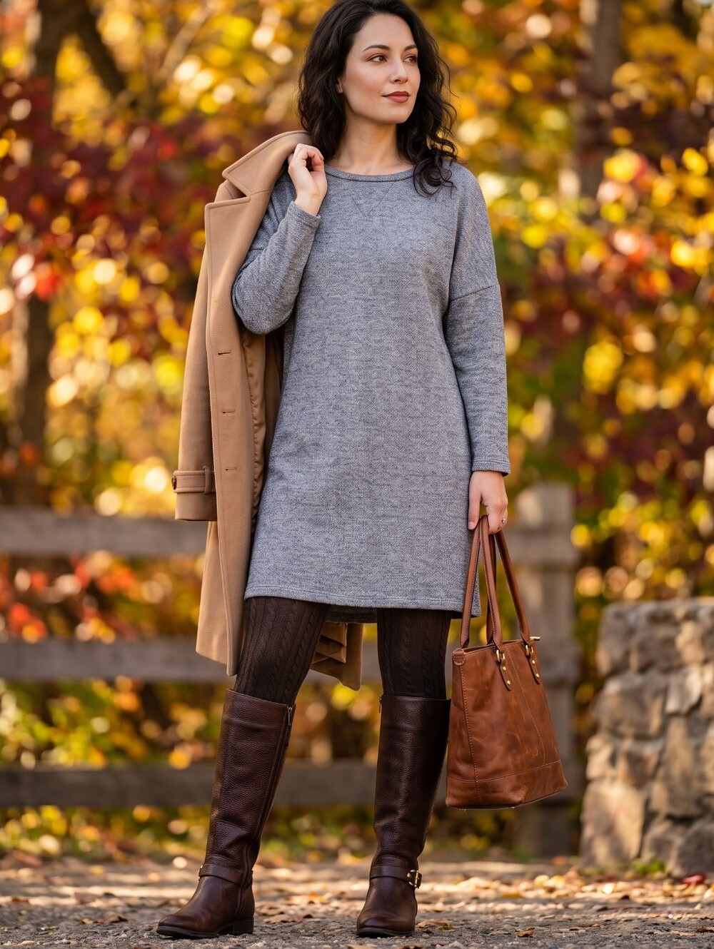Twik Simons Grey Sweatshirt Dress Cozy Knit Normcore Shift Gorpcore Minimalist